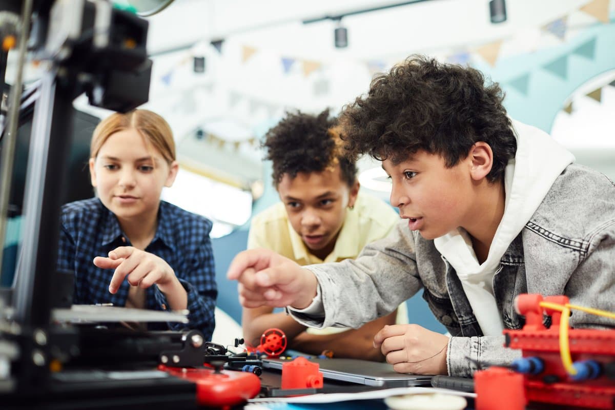 Students engineering a real AI-powered build together
