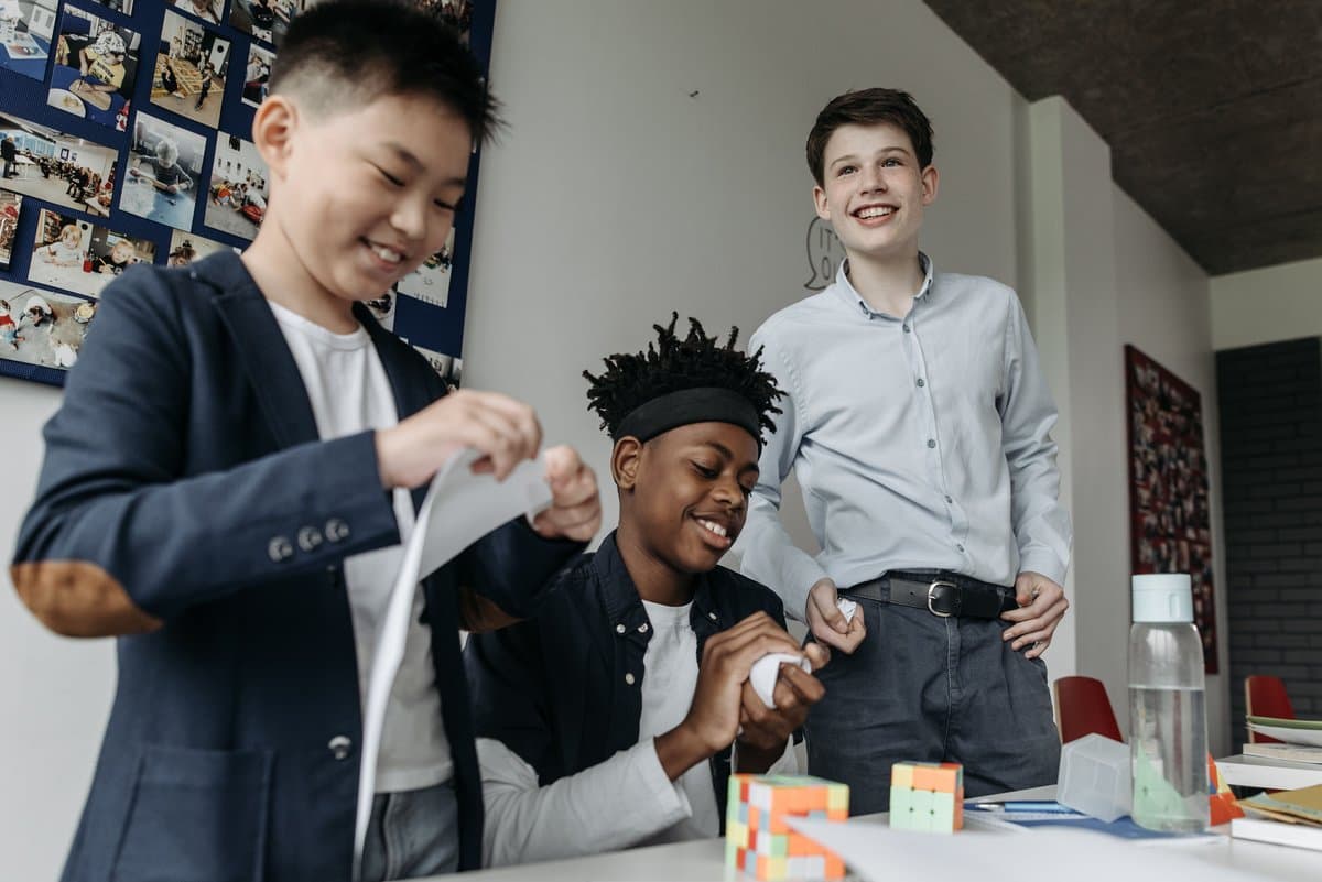 Older students leading a project together like a founding team
